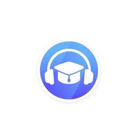 Audio course icon for apps vector