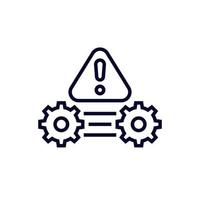 error in process or operations line icon vector