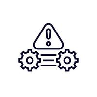 error in process or operations line icon vector