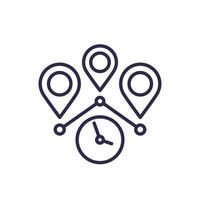 travel time icon, line vector