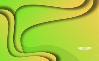 Papercut wave abstract shape green color background vector