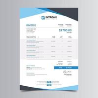 Clean and Modern Invoice Template vector