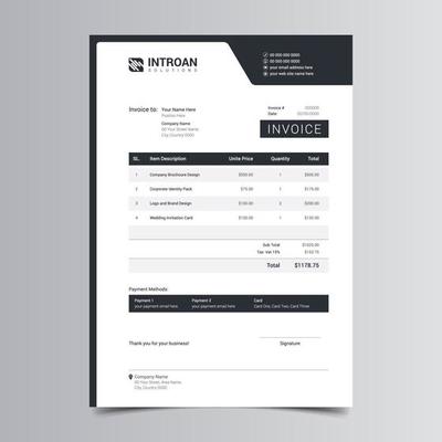 Clean and Creative Invoice Template