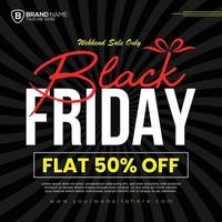 Black Friday Social Media Post Template Design vector