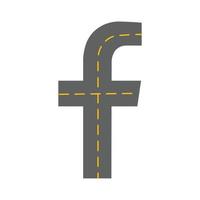 creative F in street shape vector