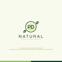 pd logotipo natural inicial vector