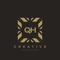 QH initial letter luxury ornament monogram logo template vector