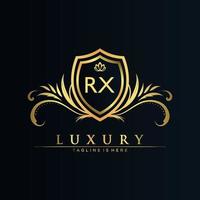 RX Letter Initial with Royal Template.elegant with crown logo vector, Creative Lettering Logo Vector Illustration.