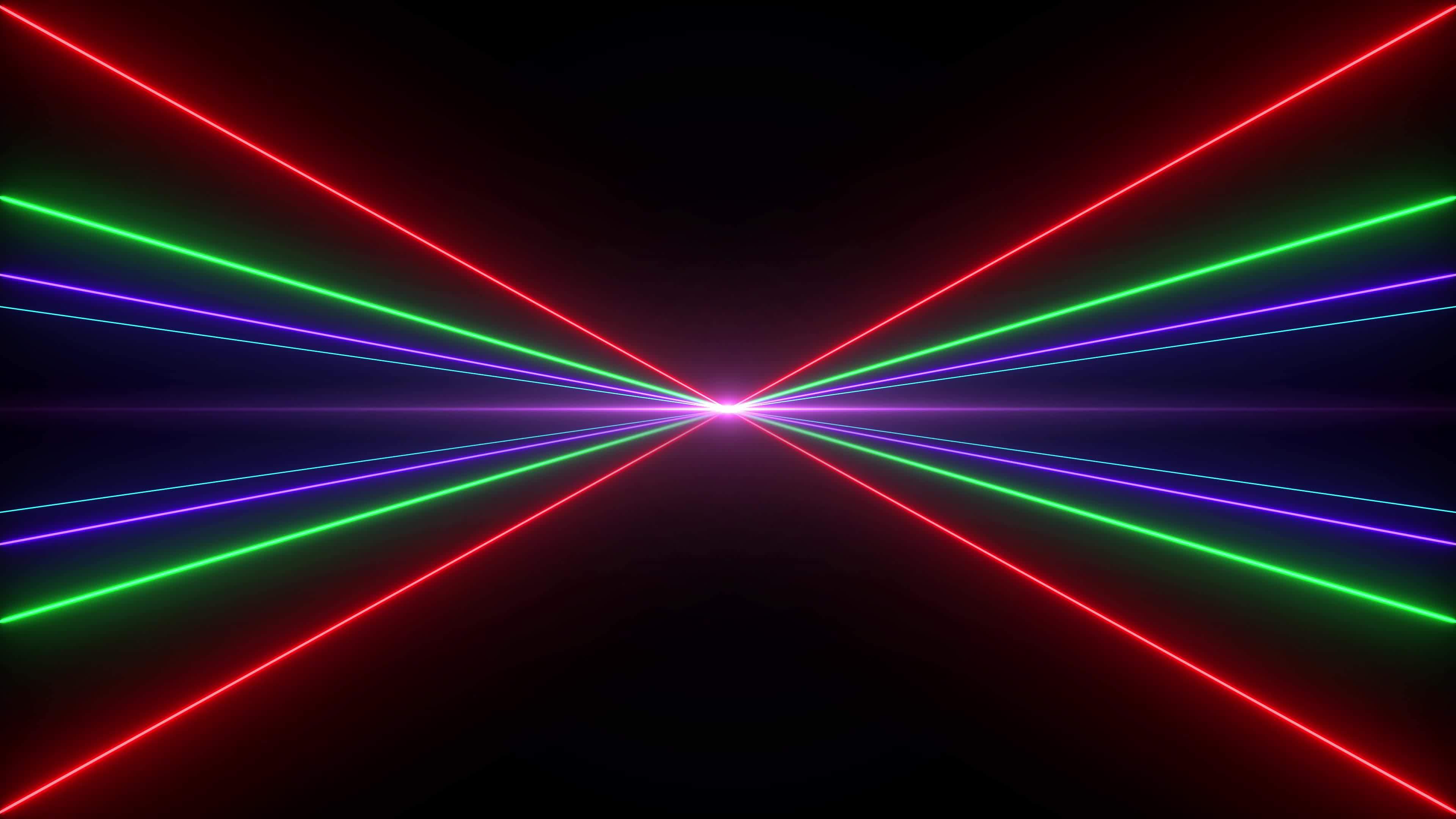 VJ Abstract laser light colorful glowing neon lines background. Video Ultra 4K 13967666 Stock