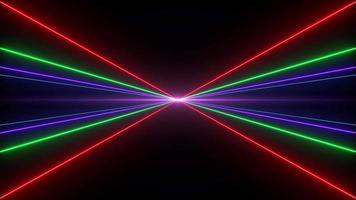 VJ Abstract laser light colorful glowing neon lines background. Video Ultra 4K