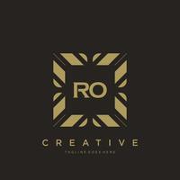 RO initial letter luxury ornament monogram logo template vector