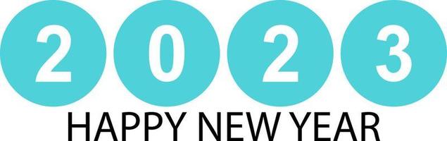 Happy New Year 2023 text design. Vector illustration. Isolated on white background.