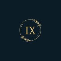 Initial IX beauty monogram and elegant logo design, handwriting logo of initial signature, wedding, fashion, floral and botanical with creative template. vector