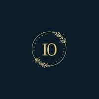 Initial IO beauty monogram and elegant logo design, handwriting logo of initial signature, wedding, fashion, floral and botanical with creative template. vector
