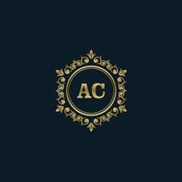 Letter AC logo with Luxury Gold template. Elegance logo vector template.