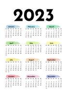 calendario para 2023 aislado en un fondo blanco vector