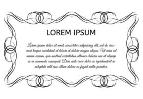 Decorative vintage horizontal frame with the place for your text in center. Vintage ornament greeting card template. Vector illustration.