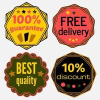 Set of Vector Badges with Ribbons. Web stickers and labels. Isolated vector illustration.