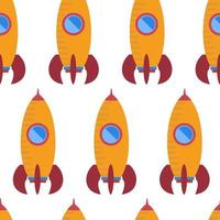 Seamless pattern with space rocket. Vector illustration.