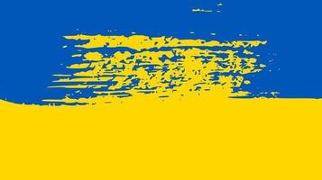 Ukrainian national flag in grunge style. Painted with a brush stroke flag of Ukraine. Vector illustration