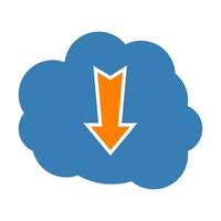 Download cloud icon. Vector illustration.