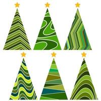 Set of Christmas trees. Isolated vector illustration for Merry Christmas and Happy New Year.