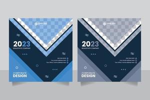 Corporate design banner for social media post template vector