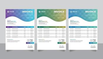 Business money bills or price invoices and payment agreement design templates vector