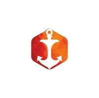 Anchor logo and symbol template icons vector