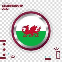 wales flag nation 3d effect vector with isolated color background