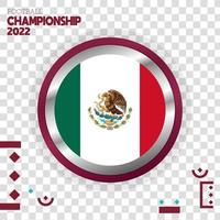 mexico flag nation 3d effect vector with isolated color background