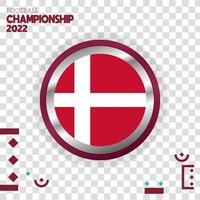 denmark flag nation 3d effect vector with isolated color background