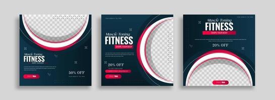 posts on social media vector illustration. Stylish graphics templates posts. dynamic abstractions typography photo. modern art paint and brush stains, fitness subjects gym. design frame post Template