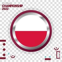 poland flag nation 3d effect vector with isolated color background