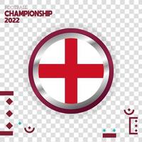 england flag nation 3d effect vector with isolated color background