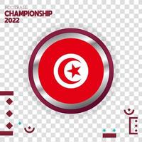 tunisia flag nation 3d effect vector with isolated color background