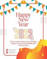 Happy New Year 2023, festive pattern on color background for invitation card, Merry Christmas, Happy new Year 2023, greeting cards vector