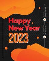 feliz año nuevo 2023, patrón festivo sobre fondo de color para tarjeta de invitación, feliz navidad, feliz año nuevo 2023, tarjetas de felicitación vector