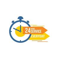 24 hours icon vector sign. 24 service vector illustration isolated on background