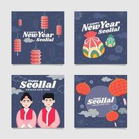 Happy Seollal Festivity Social Media Post Template vector