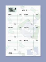 Weekly planner template minimalist planners organizer page vector design Planner blank template.