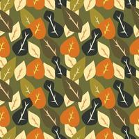 Colorful abstract leaves seamless pattern vector