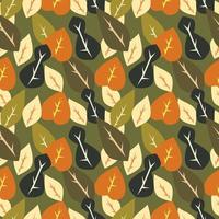 Colorful abstract leaves seamless pattern vector