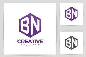 plantilla de diseño de logotipo de letra b y n de negocios, colección de logotipo abstracto con letras. diseño de logotipo de vector de bienes raíces, concepto creativo y dos colores,