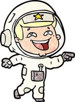 personaje de astronauta vectorial en estilo de dibujos animados vector