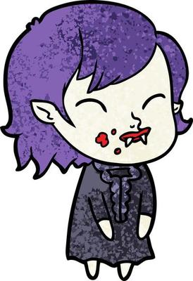 Vector vampire girl character in cartoon style