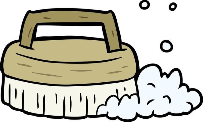 Cartoon brush scrubbing