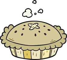 Cartoon hot baked pie vector