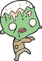 zombie aterrador de dibujos animados vector