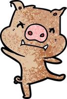 Vector pig character in cartoon style